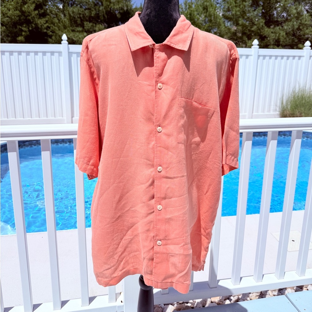 Todd Snyder Men’s Coral Linen Short Sleeve Button Up Shirt Size XXL